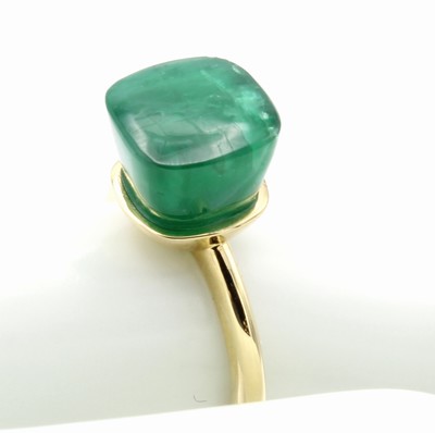 Image Ausgefallener Ring mit Smaragd, GG 750/000, Smaragd ca. 8.19 ct, Einzelanfertigung, RW ...