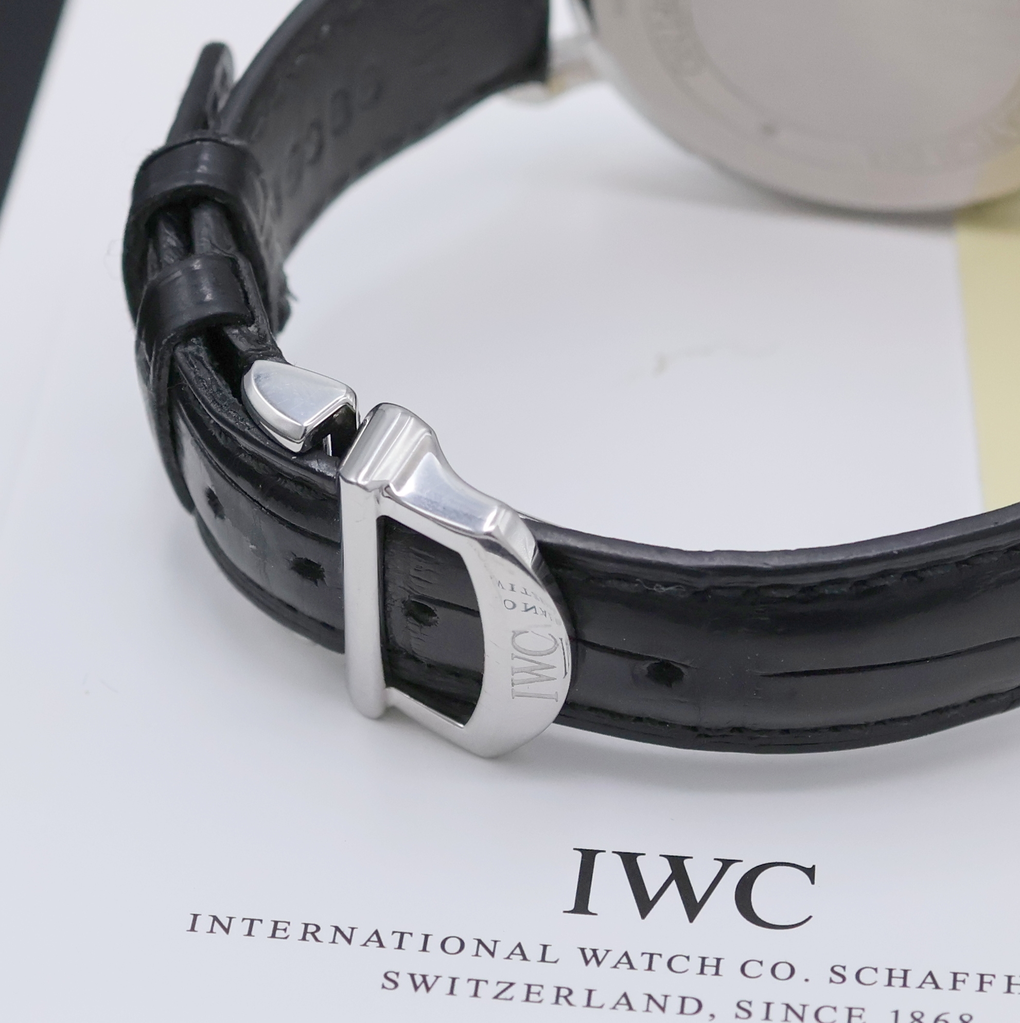 Detail b: IWC Herrenarmbanduhr Portofino Referenz IW356305, Automatik, Edelstahlgeh. inkl. orig. Lederband m. orig. Faltschl., Boden 6- fach verschr., ...