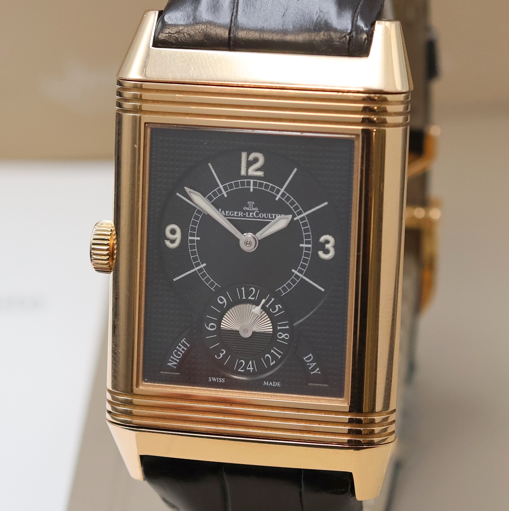 Detail c: Jaeger-LeCoultre Herrenarmbanduhr Grande Reverso 986 Duodate in Roségold 750/000 Referenz Q3742421 / 273.2.85, Handaufzug, massives, um 180 Grad ...