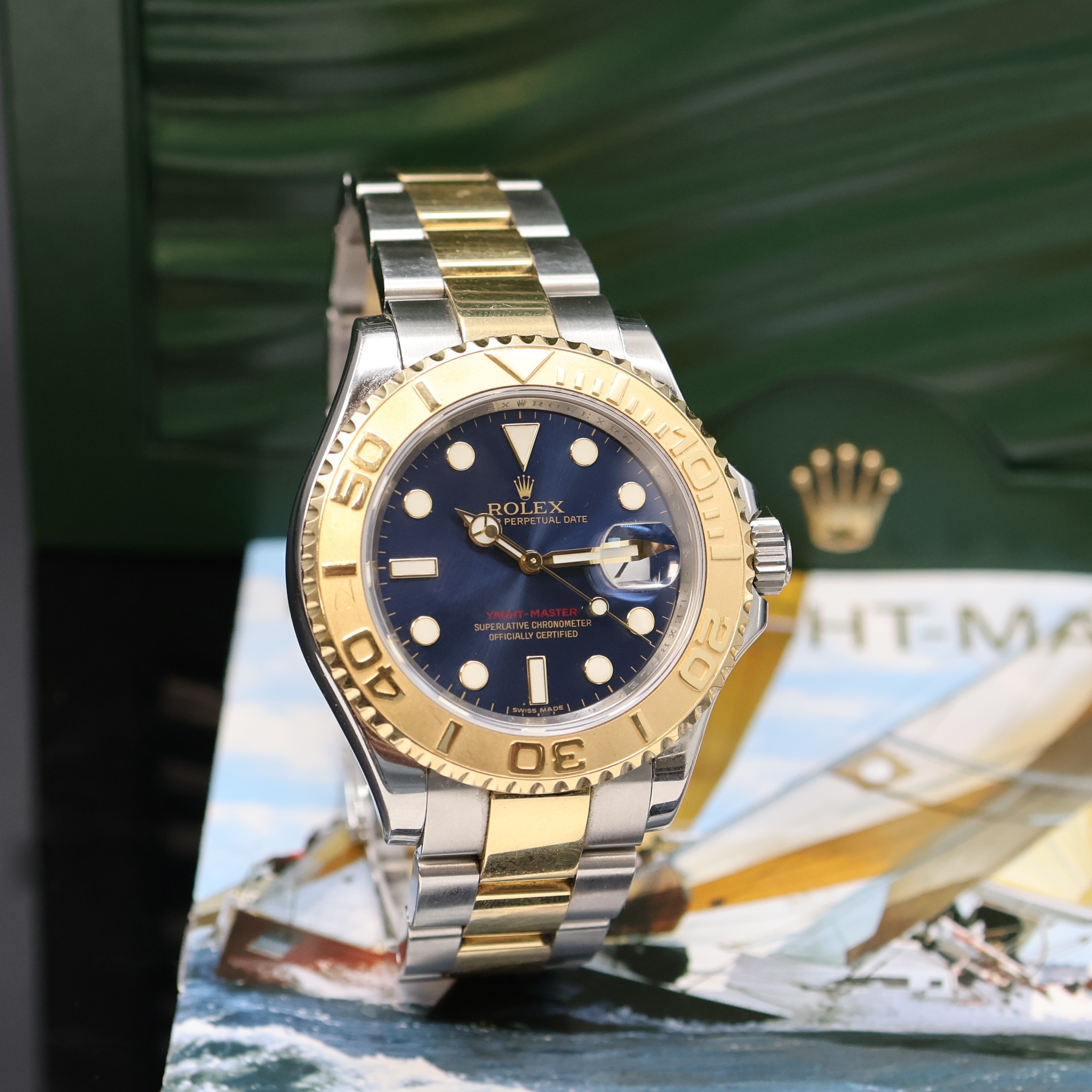 Detail b: ROLEX Herrenarmbanduhr Oyster Perpetual Date Yacht-Master Referenz 16623, Automatik, G-Serie, Chronometer der Superlative in Edelstahl/Gold ...
