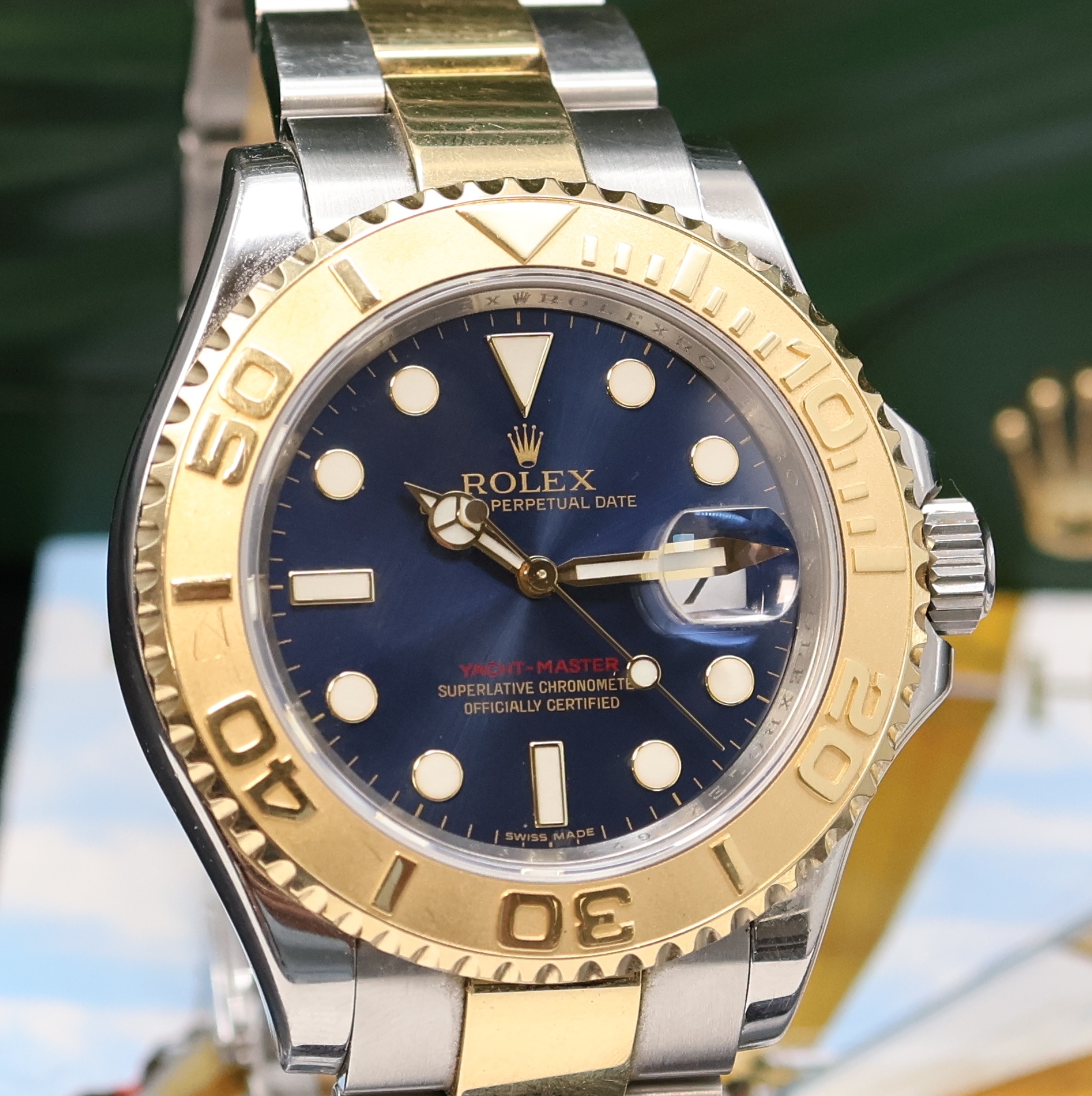 Detail c: ROLEX Herrenarmbanduhr Oyster Perpetual Date Yacht-Master Referenz 16623, Automatik, G-Serie, Chronometer der Superlative in Edelstahl/Gold ...