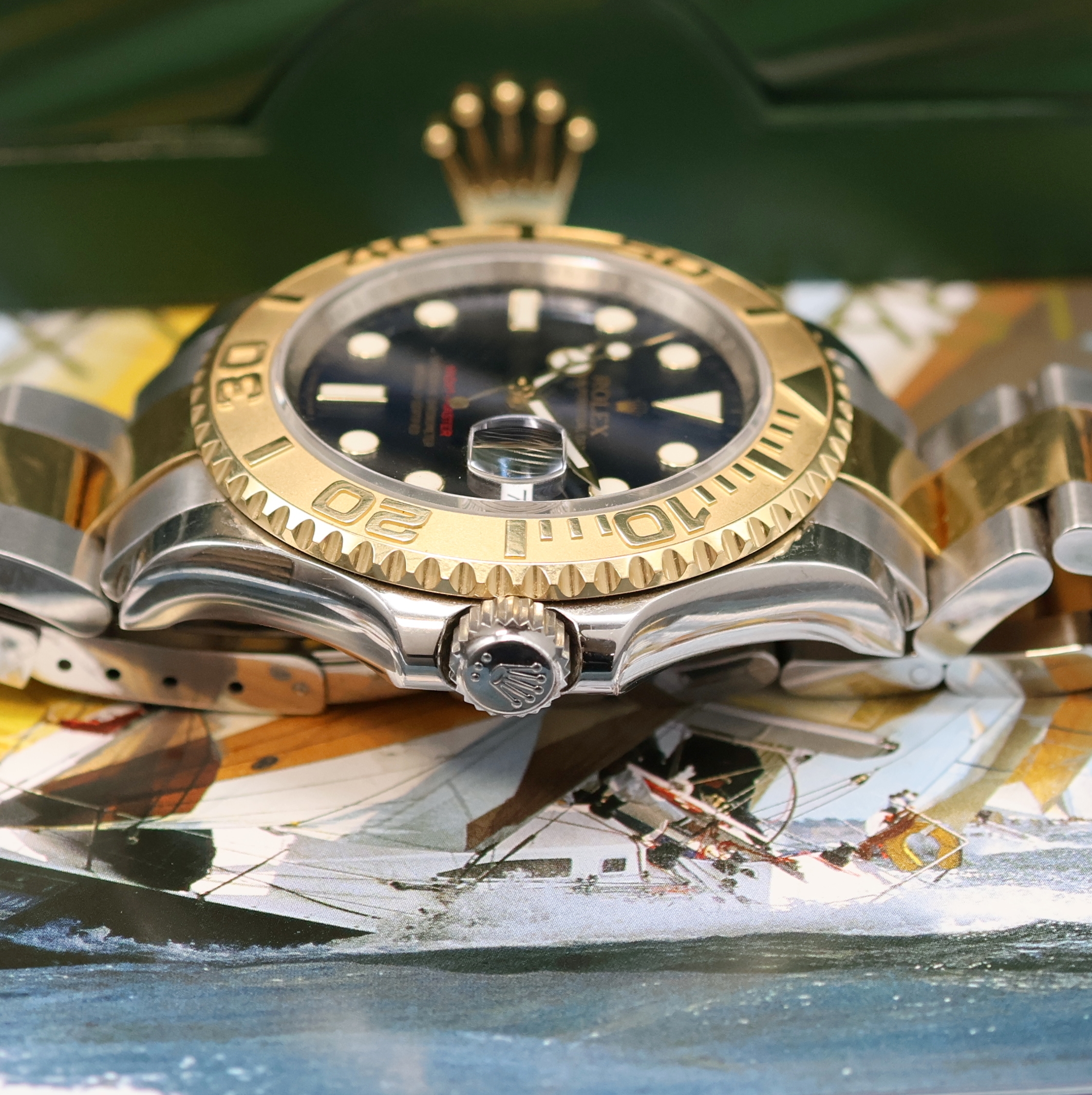Detail e: ROLEX Herrenarmbanduhr Oyster Perpetual Date Yacht-Master Referenz 16623, Automatik, G-Serie, Chronometer der Superlative in Edelstahl/Gold ...