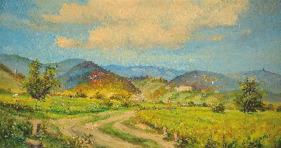 Image 26940823 - Robert Lauth, 1896-1985 Ludwigshafen, Blick auf die Limburg, die Wachtenburg und den ...