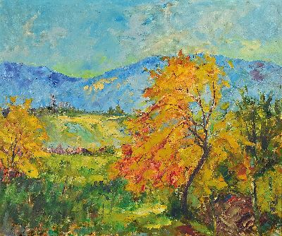 Image 26940826 - Robert Lauth, 1896-1985 Ludwigshafen, Blick auf die Limburg, Öl/Lwd, sign., ...