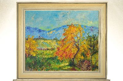 26940826k - Robert Lauth, 1896-1985 Ludwigshafen, Blick auf die Limburg, Öl/Lwd, sign., ...