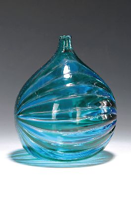 Image 26941009 - Vase, VeArt, Murano, 2. Hälfte 20. Jh., farbloses Glas, mit grünen und gelben ...