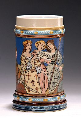 Image 26941087 - Krug, Mettlach, Villeroy & Boch, 1903, Feinsteinzeug, "Liedertafel", am ...