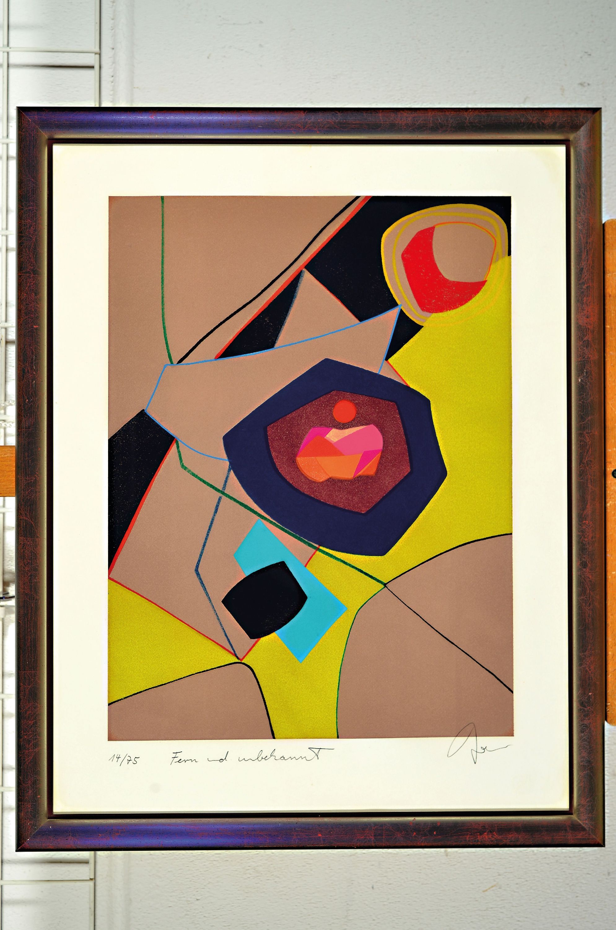 Detail k: Herbert Bauer, 1935-1986, zwei Lithographien, Mond und Abendlich, 14/75, handsigniert, Fern und Unbekannt, 14/75. handsigniert, beide passend ...