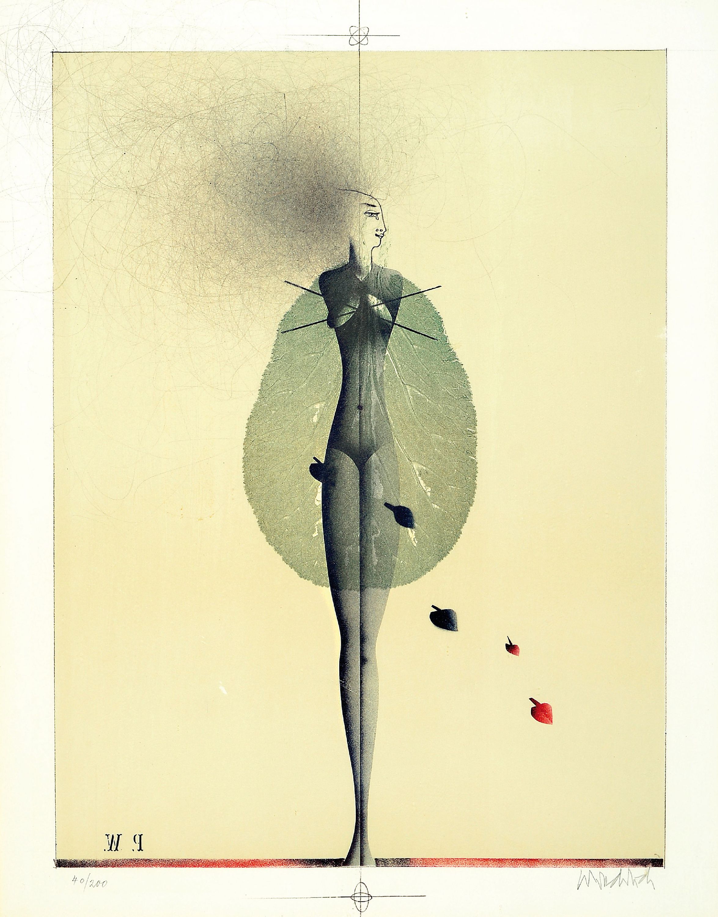 Detail b: Paul Wunderlich, 1927 - 2010, drei Lithografien, alle num. und handsigniert,a. num. 5298/1000, PP-Ausschnitt ca. 17 x 14 cm, Rahmen ca. 34 x 30.5 cm, ...