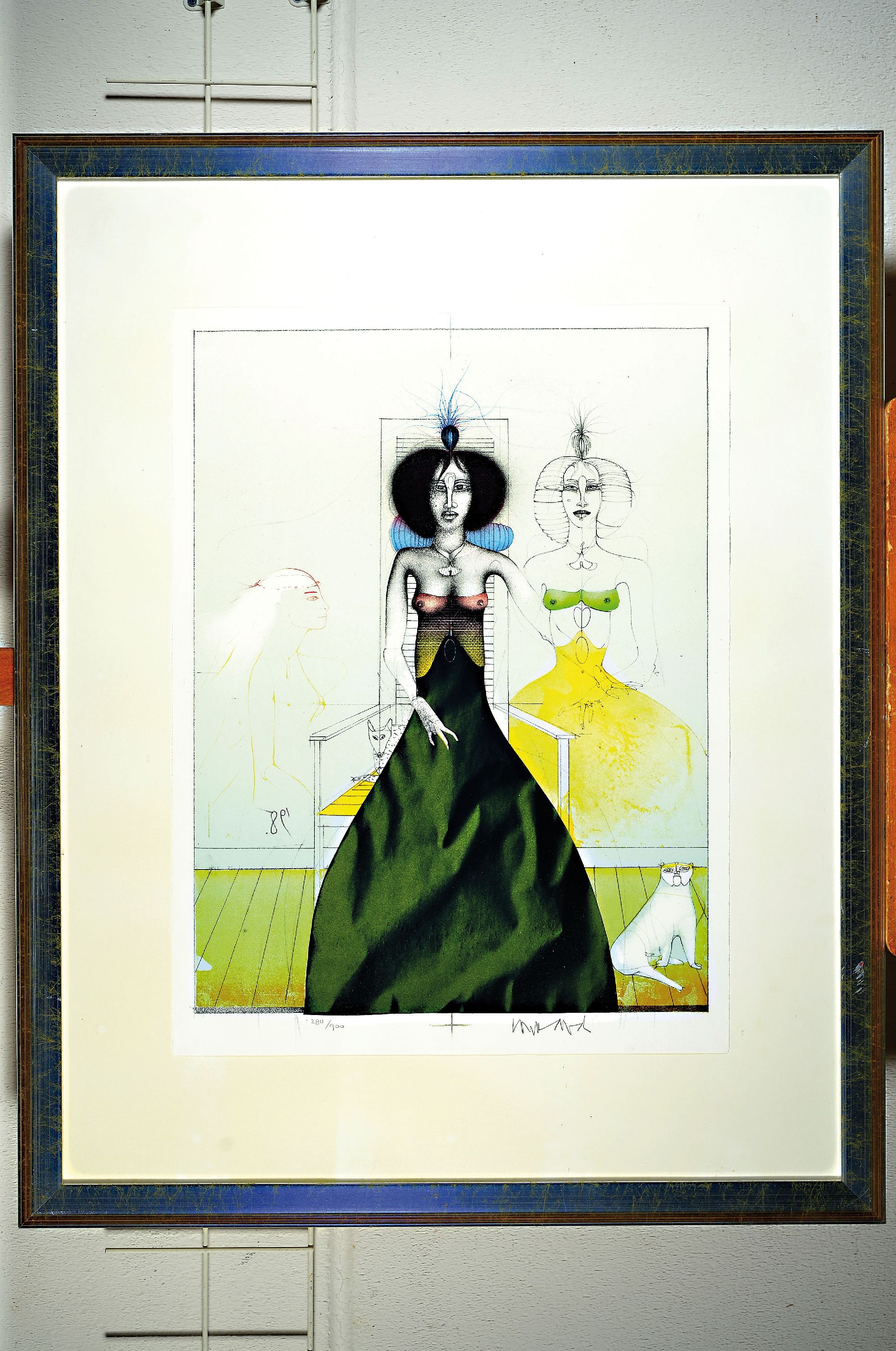 Detail k: Paul Wunderlich, 1927 - 2010, drei Lithografien, alle num. und handsigniert,a. num. 5298/1000, PP-Ausschnitt ca. 17 x 14 cm, Rahmen ca. 34 x 30.5 cm, ...