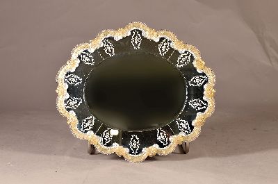 Image 26941111 - Wandspiegel, Murano/Venedig, 20. Jh., Blüten mit Goldstaffage, geschnittener Dekor, ...