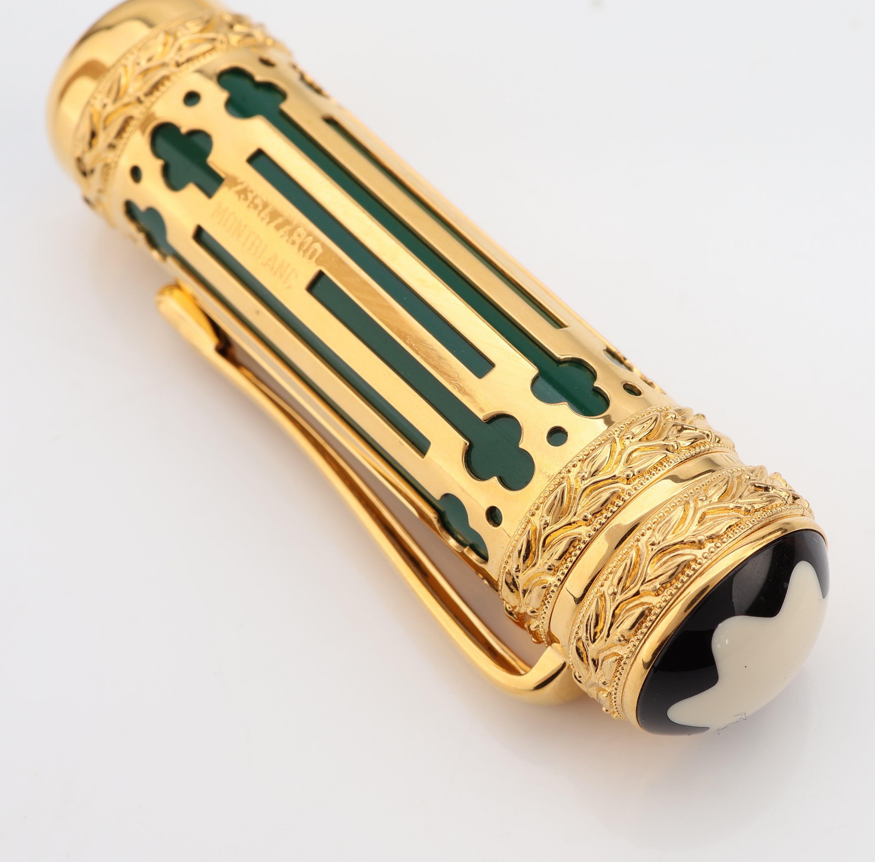 Detail c: MONTBLANC Patron of Art 4810 Edition 1997, Kolbenfüllhalter, "Peter der Große", lim. Auflage hier 2354/4810, Kappe und Korpus aus ...