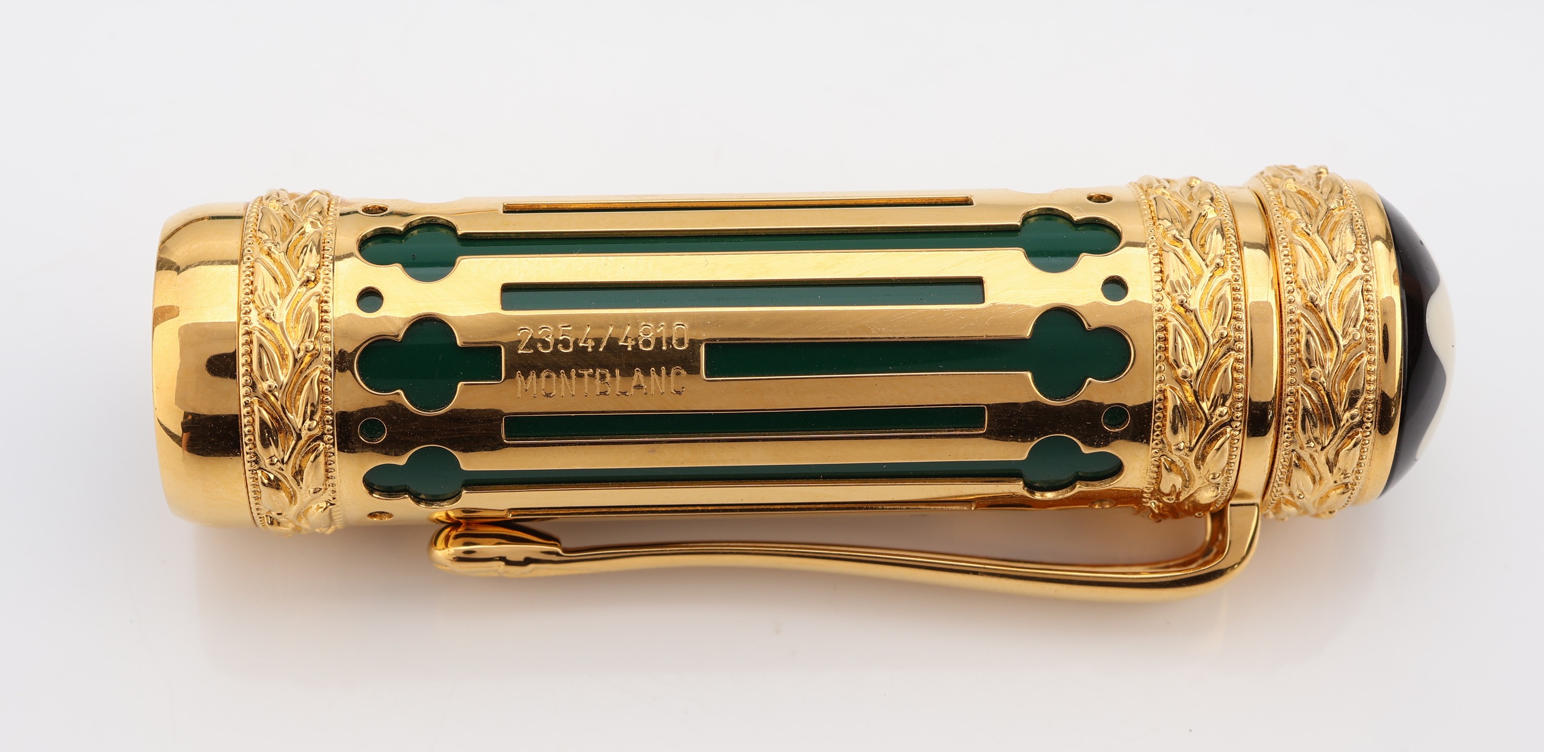 Detail d: MONTBLANC Patron of Art 4810 Edition 1997, Kolbenfüllhalter, "Peter der Große", lim. Auflage hier 2354/4810, Kappe und Korpus aus ...