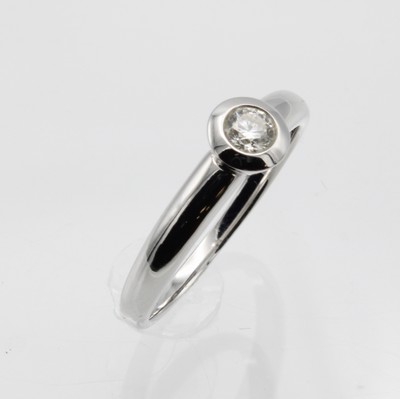Image 26941214 - Ring mit Brillant, WG 585/000, Brill. in Zargenfassung ca. 0.25 ct Weiß/si, RW ca. ...