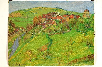 Image 26941224 - Adolf Luntz, 1875 Wien-1924 Karlsruhe, Sommerliche Landschaft mit Ortschaft und ...