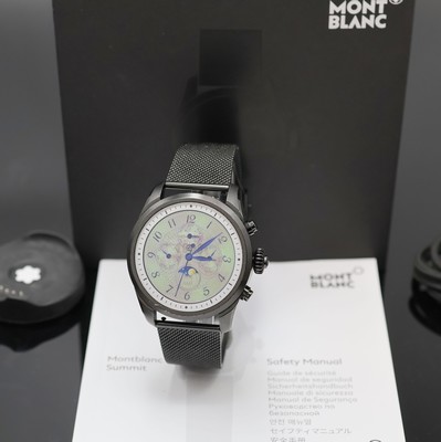 Image MONTBLANC Smartwatch Summit 42 mm, DLC beschichtetes Edelstahlgeh. inkl. Milanaiseband ...