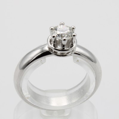 Image 26941255 - Ring mit Brillantsolitär, WG 750/000, Brill. in Krappenfassung ca. 0.45 ct ...