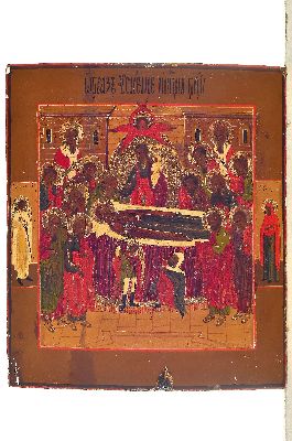 26941263k - Ikone, Russland, 2. Hälfte 19. Jh., Die Entschlafung der Gottesmutter, Tempera auf ...