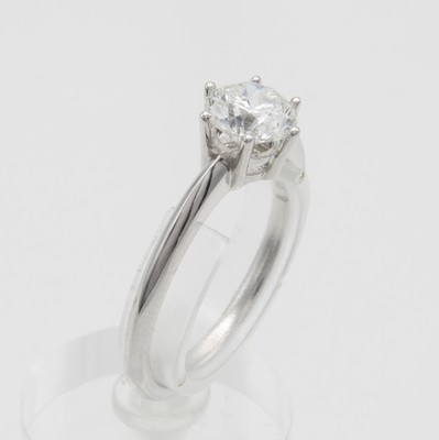 Image 26941264 - Ring mit Brillantsolitär, WG 585/000, Brill.in Krappenfassung 1.06 ct Weiß/p1 ...