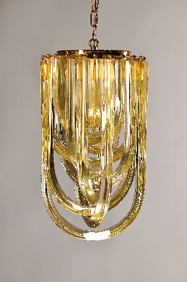 Image 26941659 - Prunkdeckenleuchter, Chandelier Murano, Eichholz, 2.H.20.Jh., Art-Deco-Stil, Champagner ...