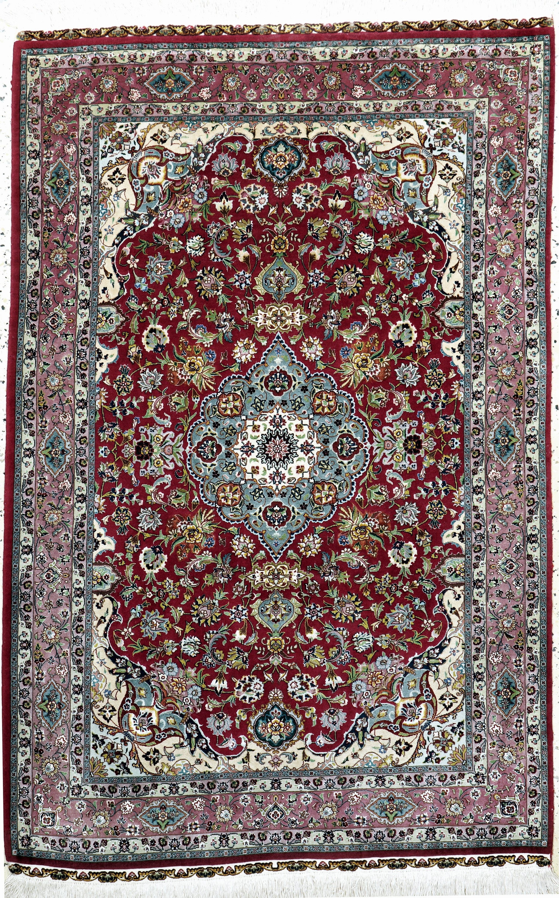 Täbriz fein(60 Raj), Persien, Mitte 20.Jhd,Korkwolle mit und auf Seide, ca. 155 x 103 cm,ca. 800.000 Kn/qm, EHZ: 1-2