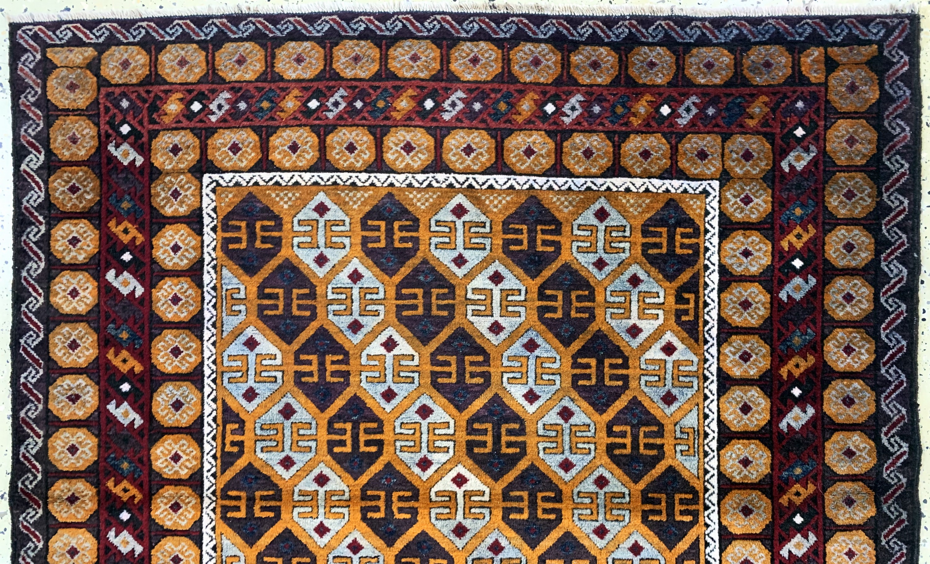 Detail a: Belutsch, Afghanistan, Anfang 20.Jhd, Wolleauf Baumwolle, ca. 200 x 117 cm, EHZ: 2