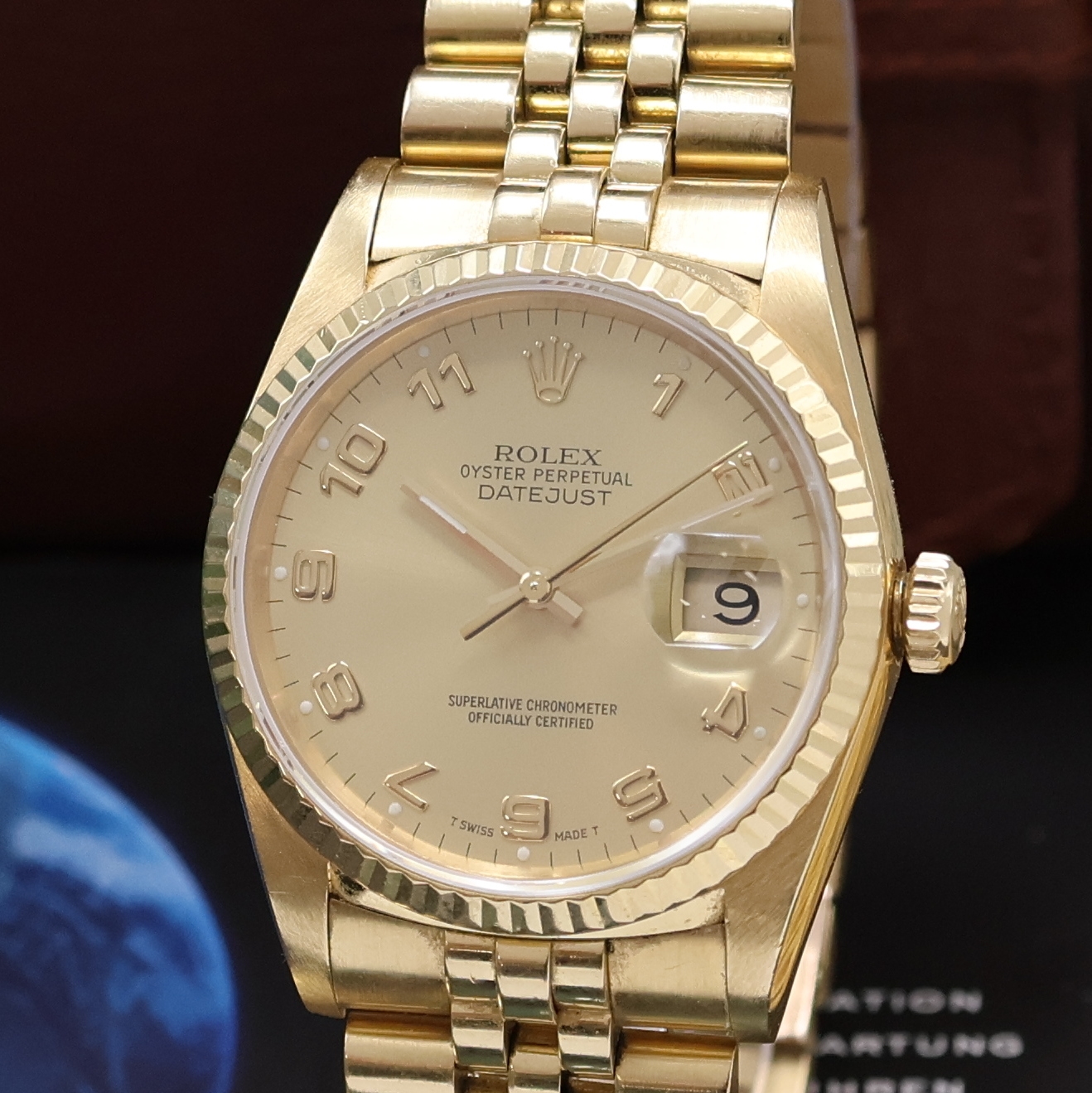 Detail a: ROLEX Herrenarmbanduhr Oyster Perpetual Datejust Referenz 16238, Automatik, LC 100, Chronometer der Superlative in GG 750/000 inkl. Jubileeband m. ...