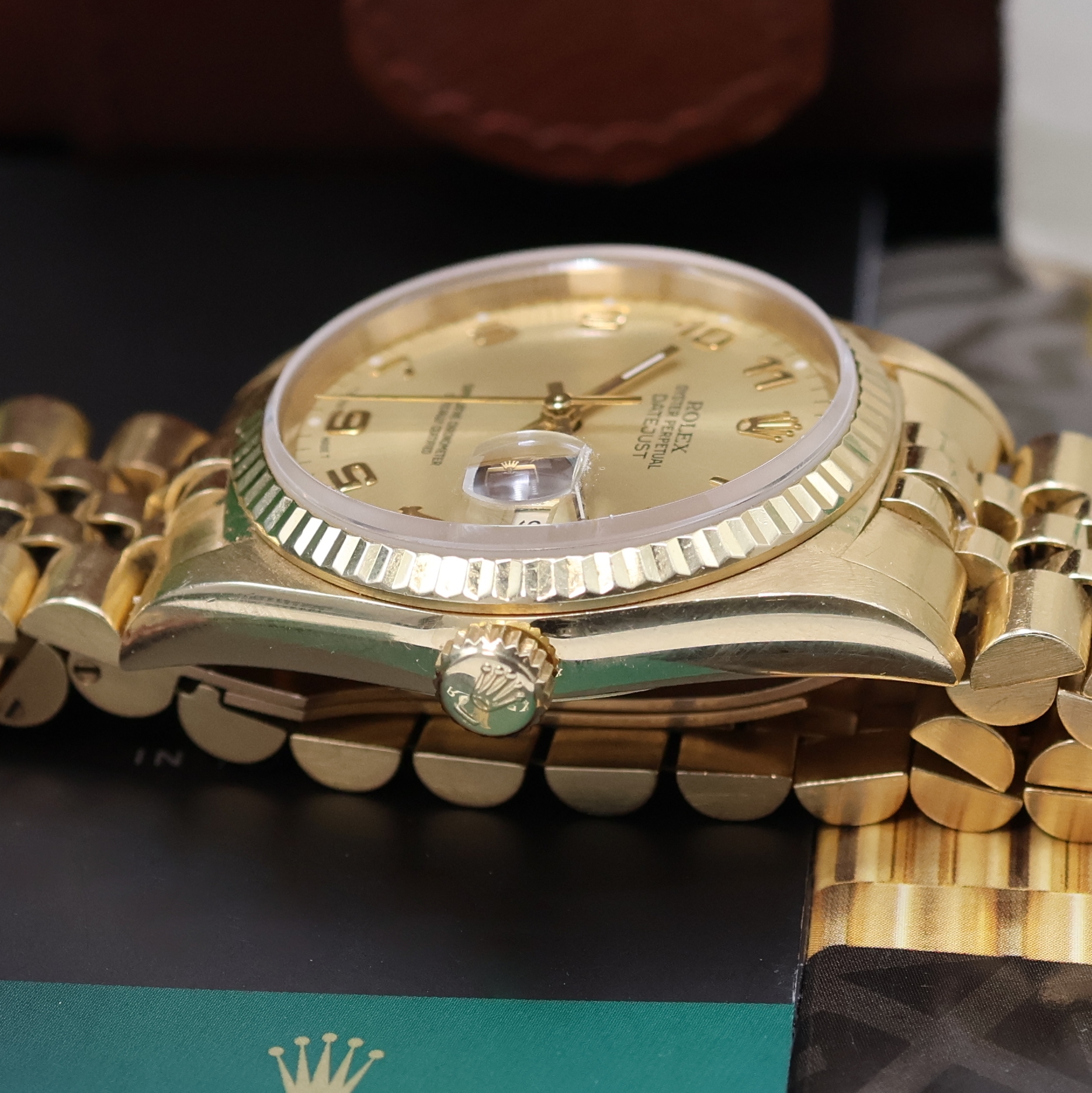 Detail c: ROLEX Herrenarmbanduhr Oyster Perpetual Datejust Referenz 16238, Automatik, LC 100, Chronometer der Superlative in GG 750/000 inkl. Jubileeband m. ...