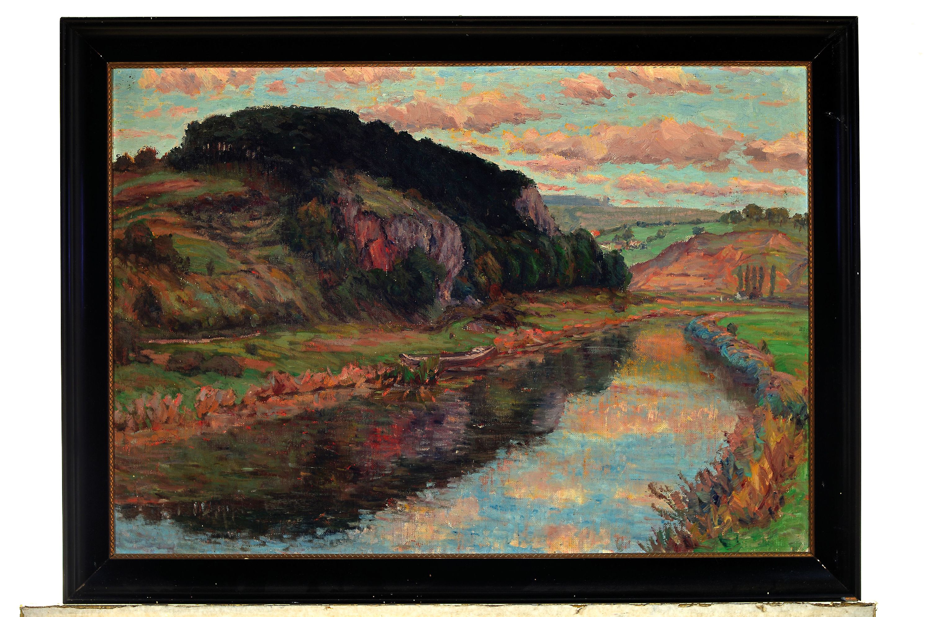 Detail k: Philipp Zeltner, 1865 Main - 1965, zwei Ölgemälde, 1x Sommerlandschaft mit Mühle, li. u. signiert, Öl/Pappe, ca. 15 x 27.5 cm, Rahmen ca. 20 x 33 ...