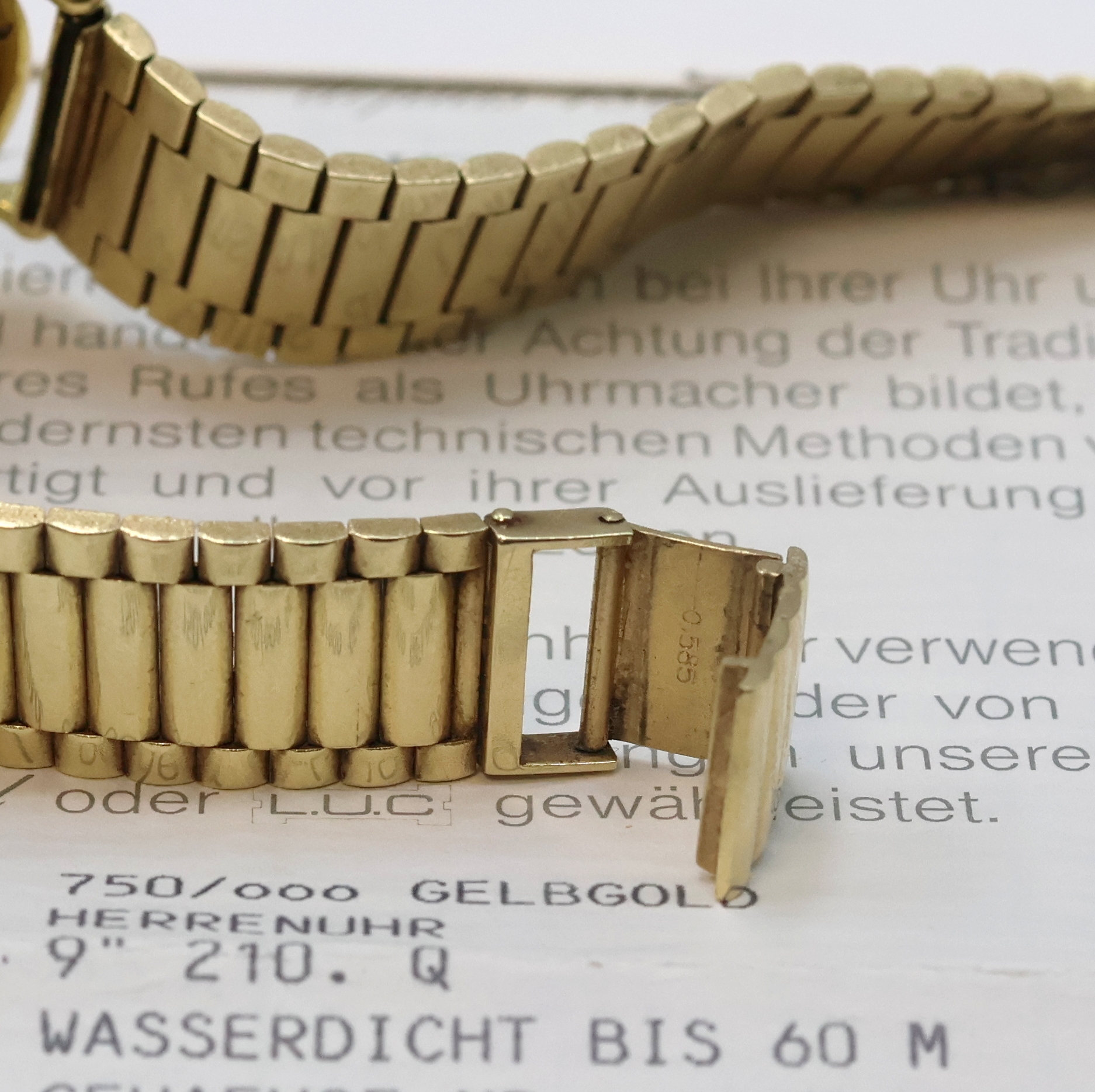 Detail b: CHOPARD Herrenarmbanduhr in GG 750/000 Referenz 16/1101 an GG 585/000 Band, quarz, 2-teil. Geh., Lünette gegen Boden 8-fach verschr., emailfarb. ...