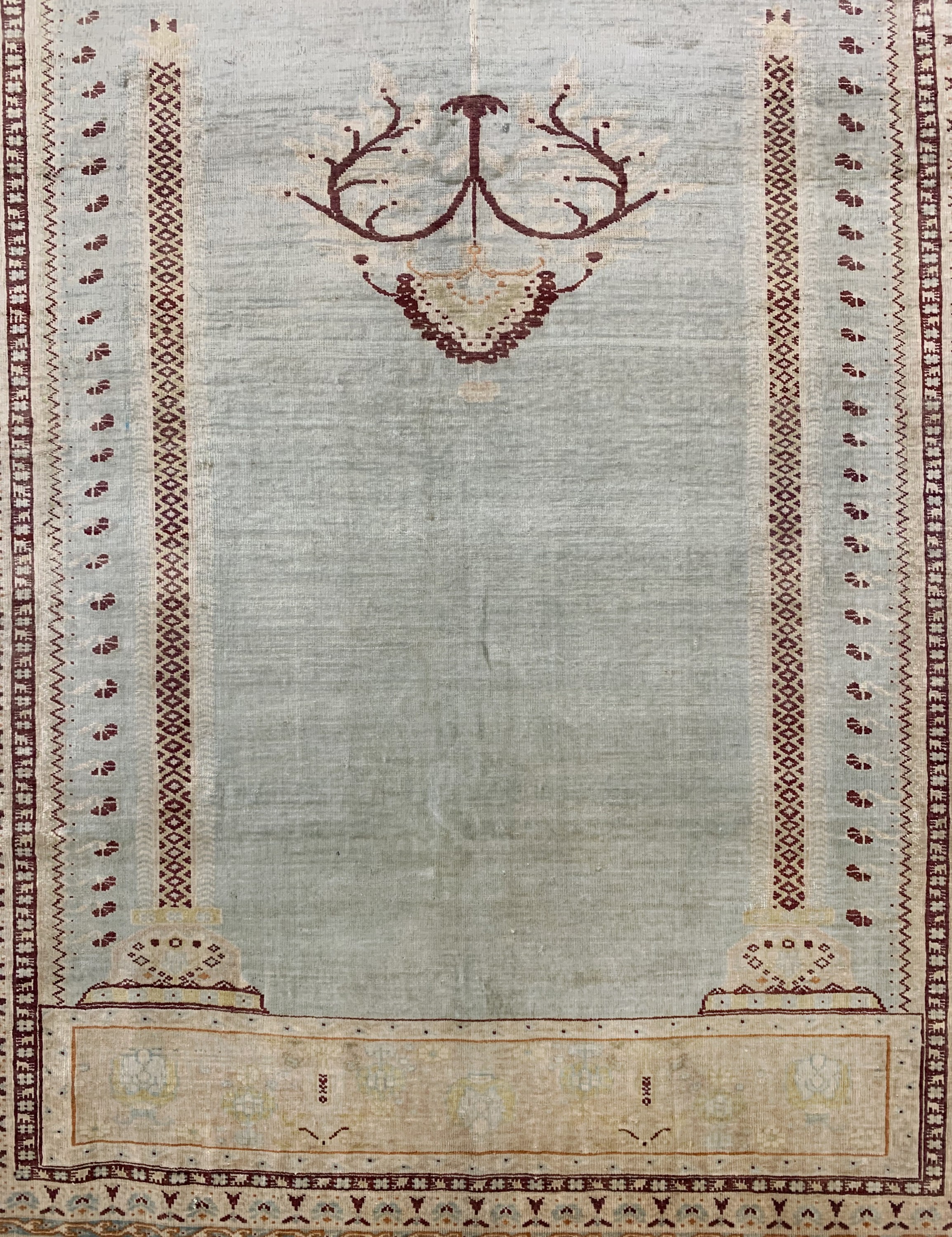 Detail d: Seiden Täbriz antik, Persien, 19.Jhd, reineNaturseide, ca. 165 x 120 cm, gereinigt, EHZ: 2-3, (Fransen erneuert)