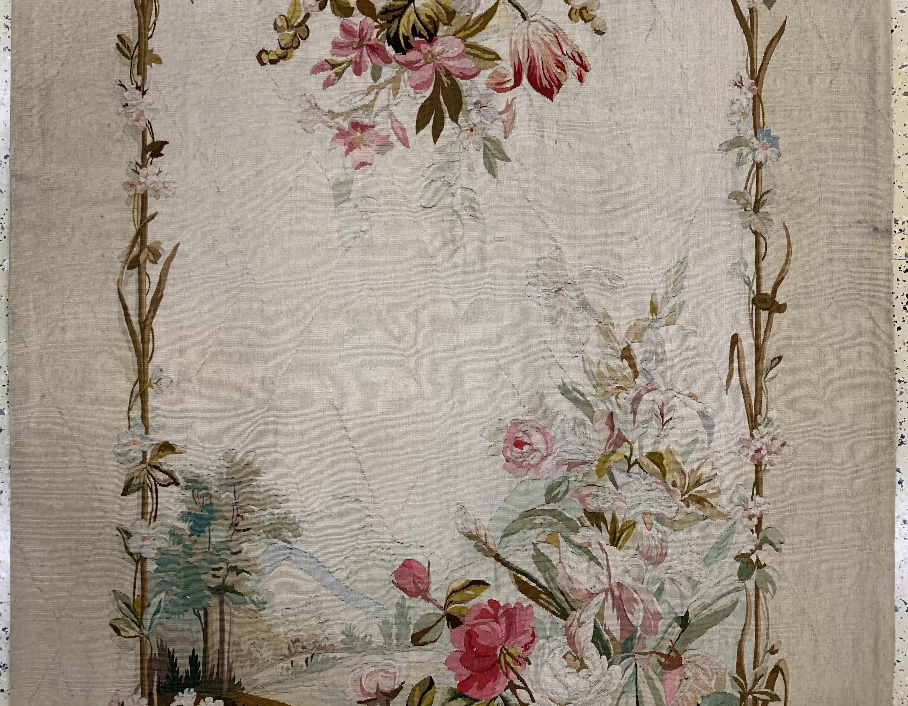 Detail d: Tapisserie fein antik, Flandern, um 1900, Wolle auf Baumwolle, ca. 325 x 125 cm, Reinigungsbedürftig, EHZ: 2
