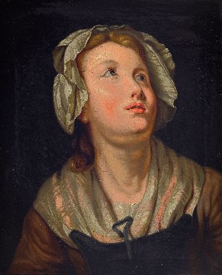 Image 26942483 - Umkreis Jean-Baptiste Greuze, 2. Hälfte 18. Jh., Frankreich, Porträt einer ...