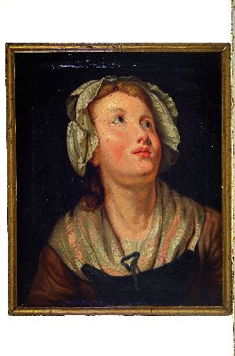 26942483k - Umkreis Jean-Baptiste Greuze, 2. Hälfte 18. Jh., Frankreich, Porträt einer ...