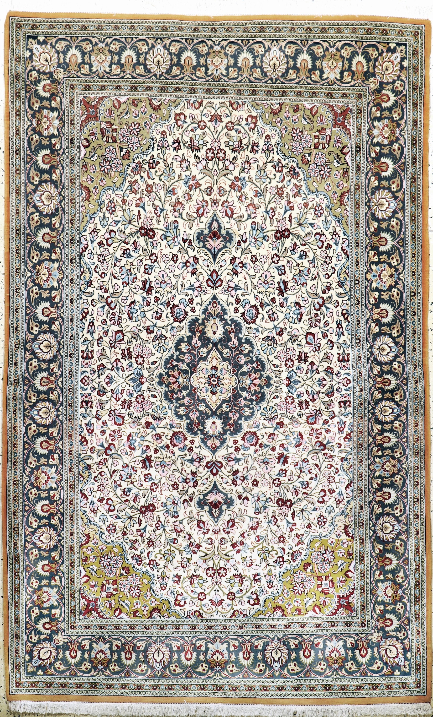 Ghom Kork, Persien, Ende 20.Jhd, Korkwolle auf Baumwolle, ca. 233 x 145 cm, EHZ: 2(Abrasch)