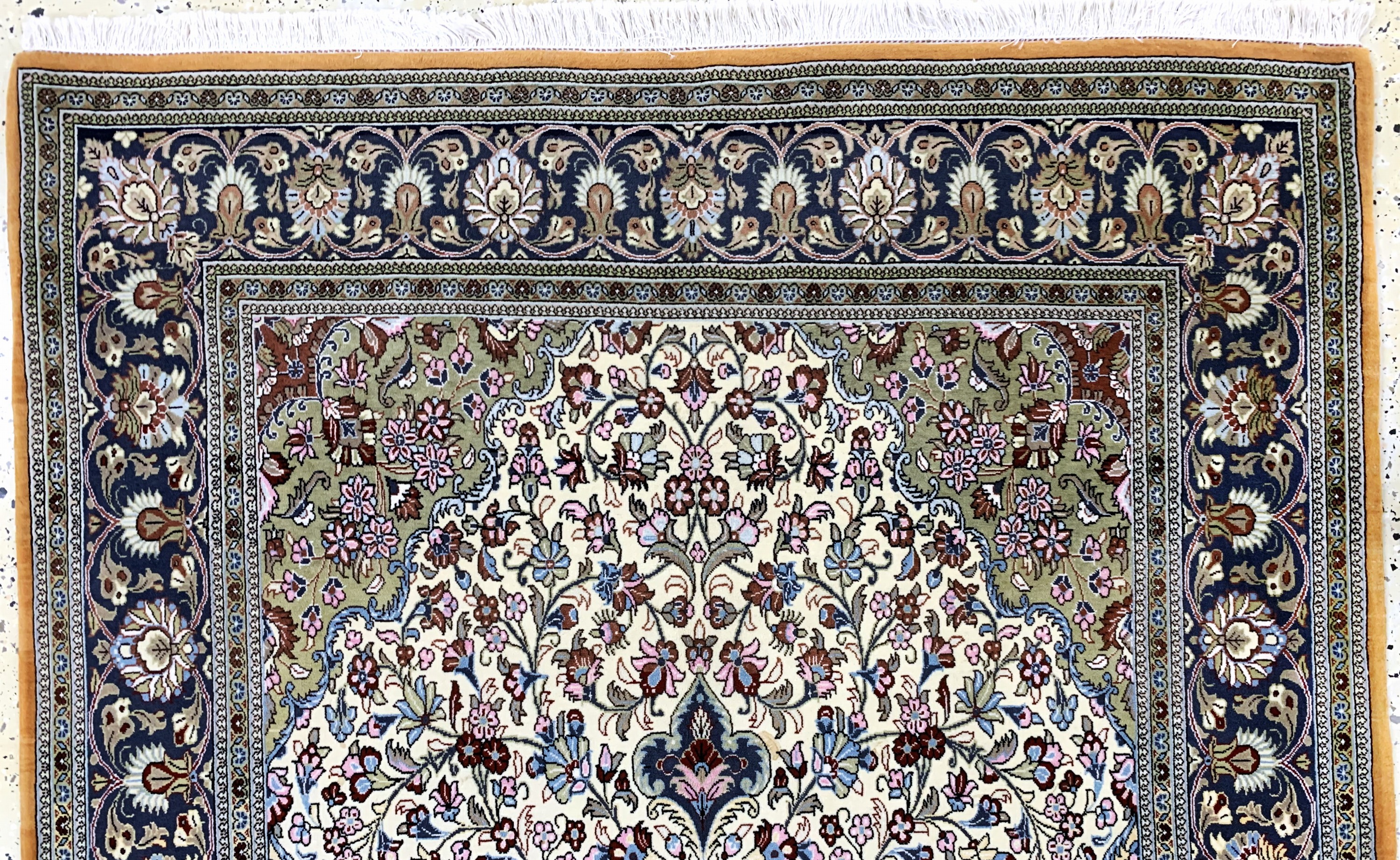 Detail a: Ghom Kork, Persien, Ende 20.Jhd, Korkwolle auf Baumwolle, ca. 233 x 145 cm, EHZ: 2(Abrasch)