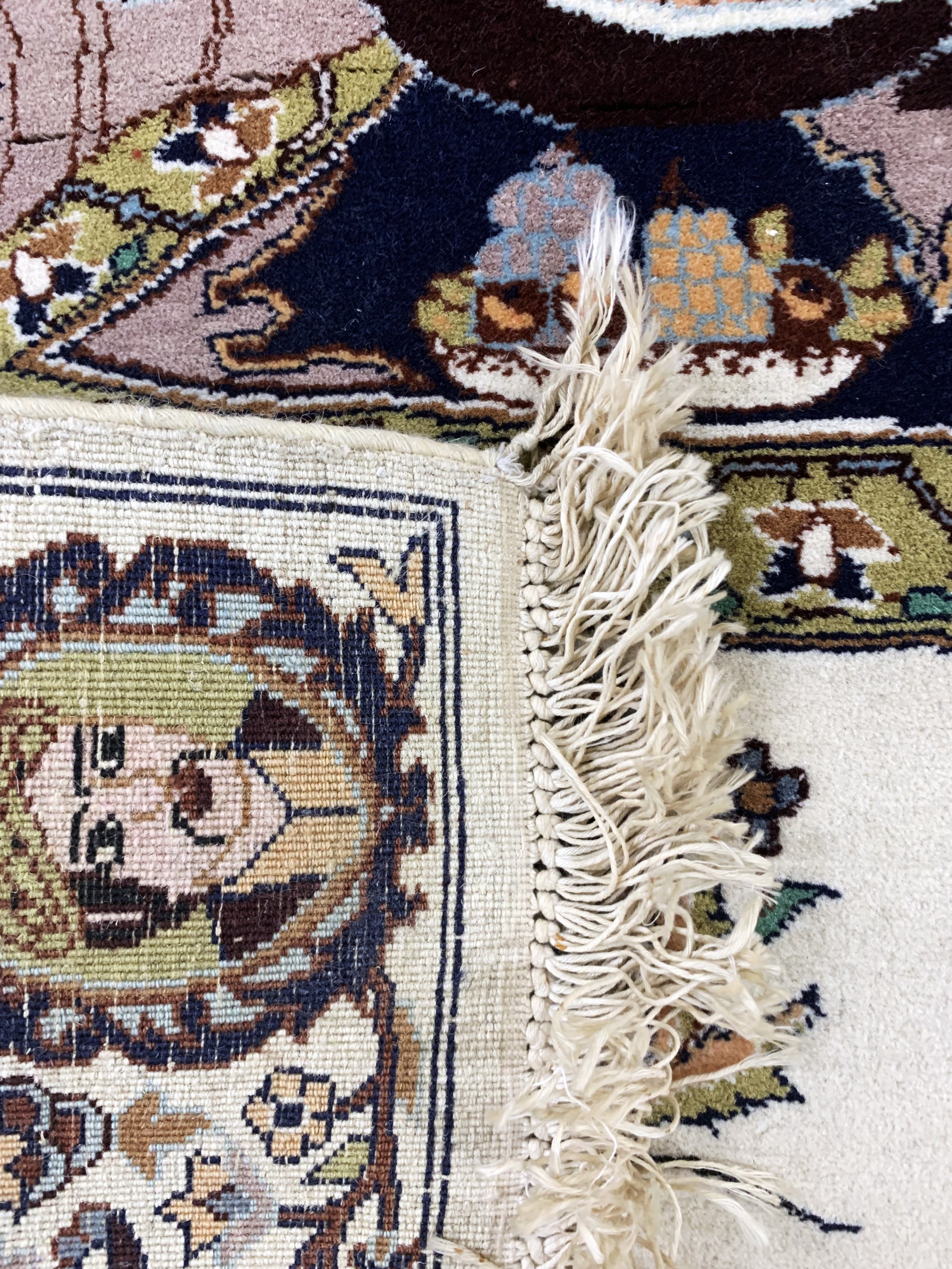 Detail d: Lahor, Pakistan, Ende 20.Jhd, Wolle auf Baumwolle, ca. 155 x 98 cm, EHZ: 2