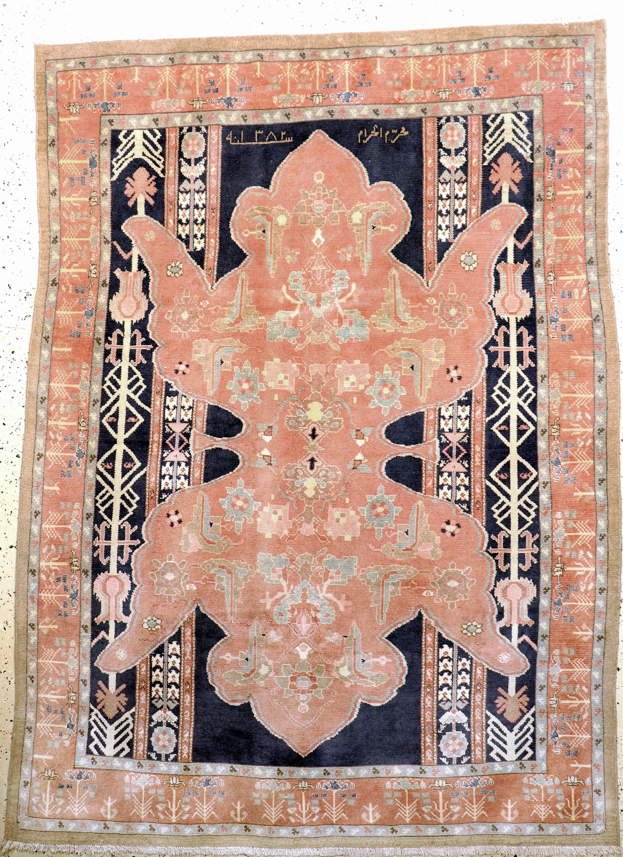 Malayer, Persien, datiert 1382(1961), Wolle auf Baumwolle, ca. 255 x 180 cm, Mottenfraß, EHZ: 2