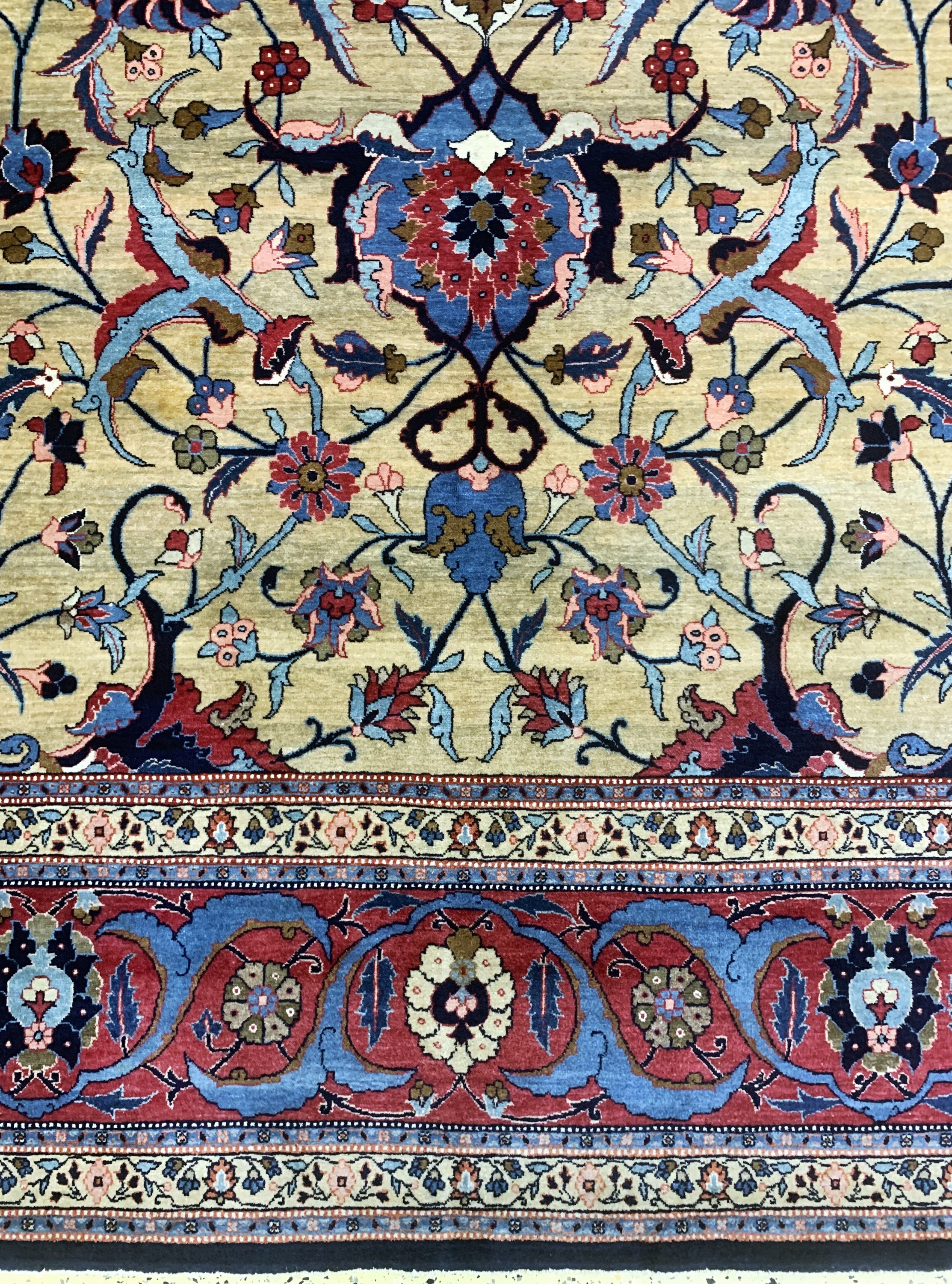 Detail c: Täbriz antik Persien, signiert"Sadaghiani",ca. Um 1900 Jahre, Wolle auf Baumwolle, ca. 420 x 335 cm, EHZ: 3