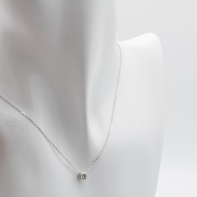 Image 26942891 - Collier mit Brillantsolitär, WG 750/000, Brill. 0.30 ct feines Weiß/si mit ...