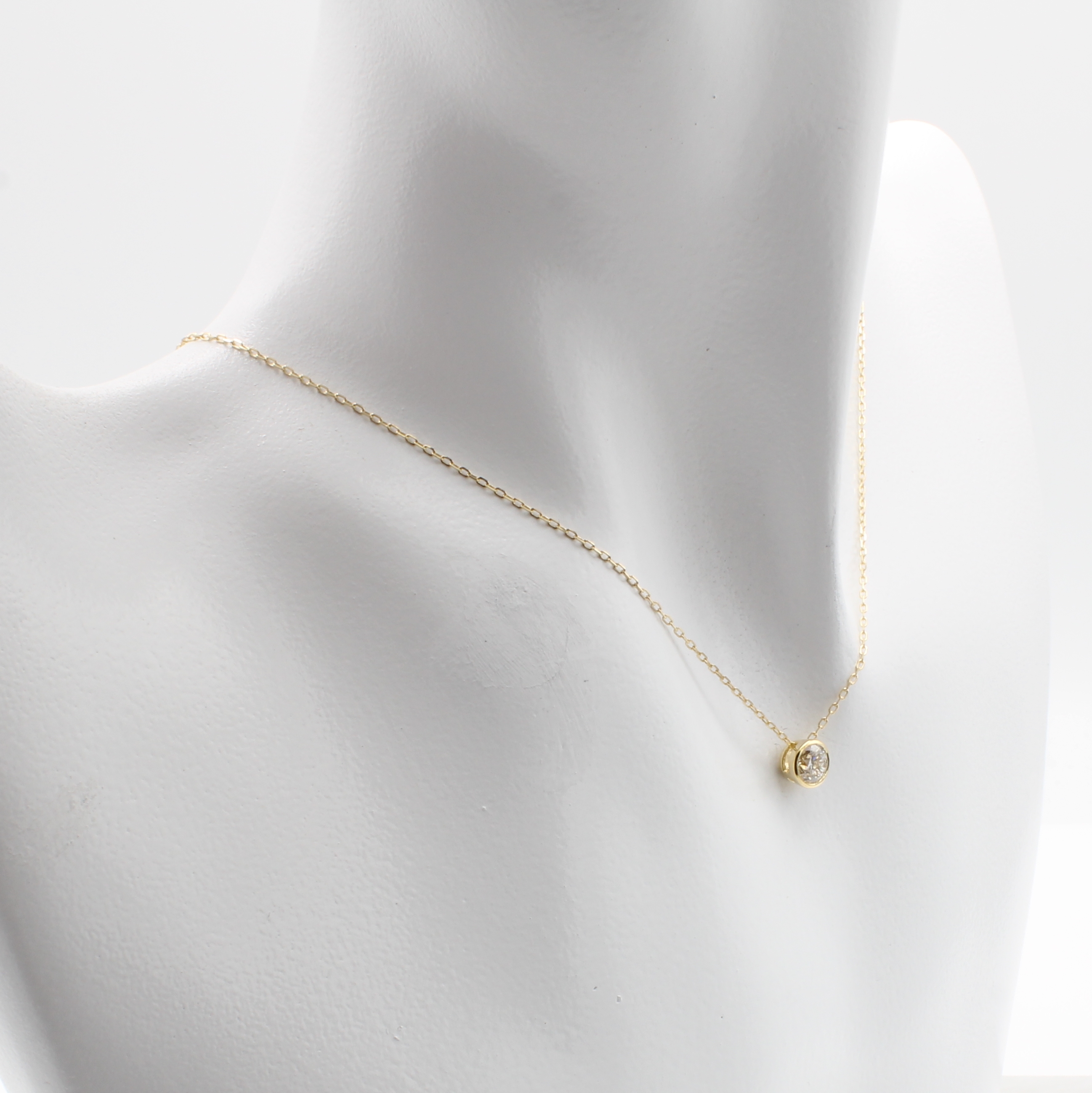 Image 26942916 - Collier mit Brillantsolitär, GG 750/000, Brill. 0.50 ct feines Weiß/si, in ...