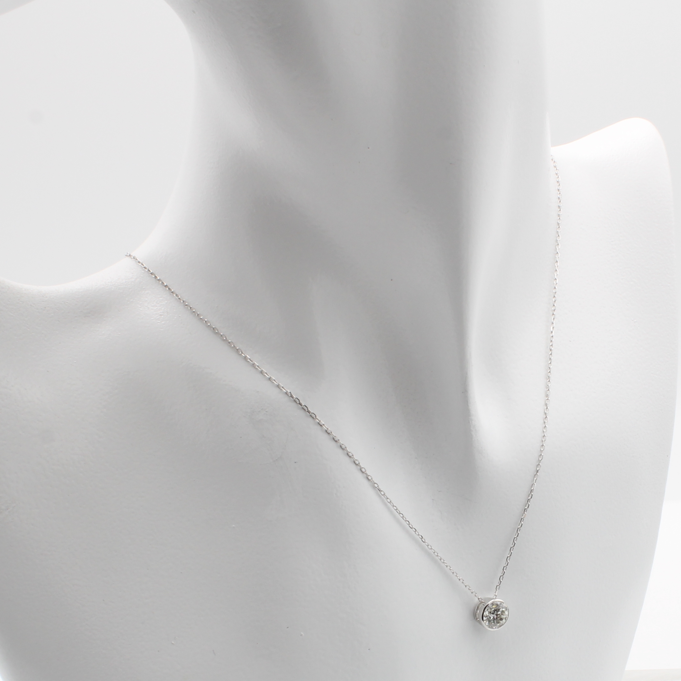 Image 26942947 - Collier mit Brillantsolitär, WG 750/000, Brill. 1.00 ct feines Weiß/si, in ...