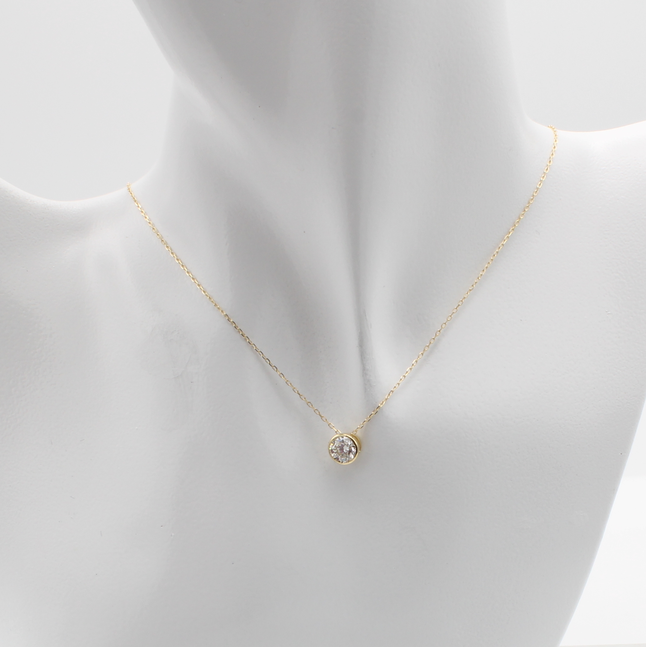 Image 26942949 - Collier mit Brillantsolitär, GG 750/000, Brill. 1.00 ct feines Weiß/si, in Zargen- ...