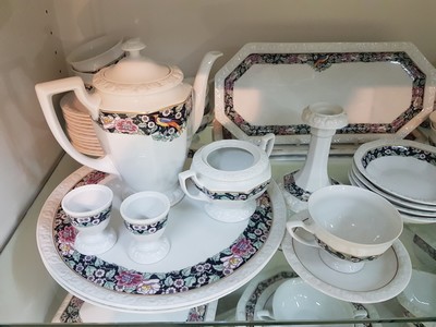 26942923a - Tafelservice, Rosenthal, Maria Rustica, Porzellan, Kaffeekanne, 20 Tassen mit ...