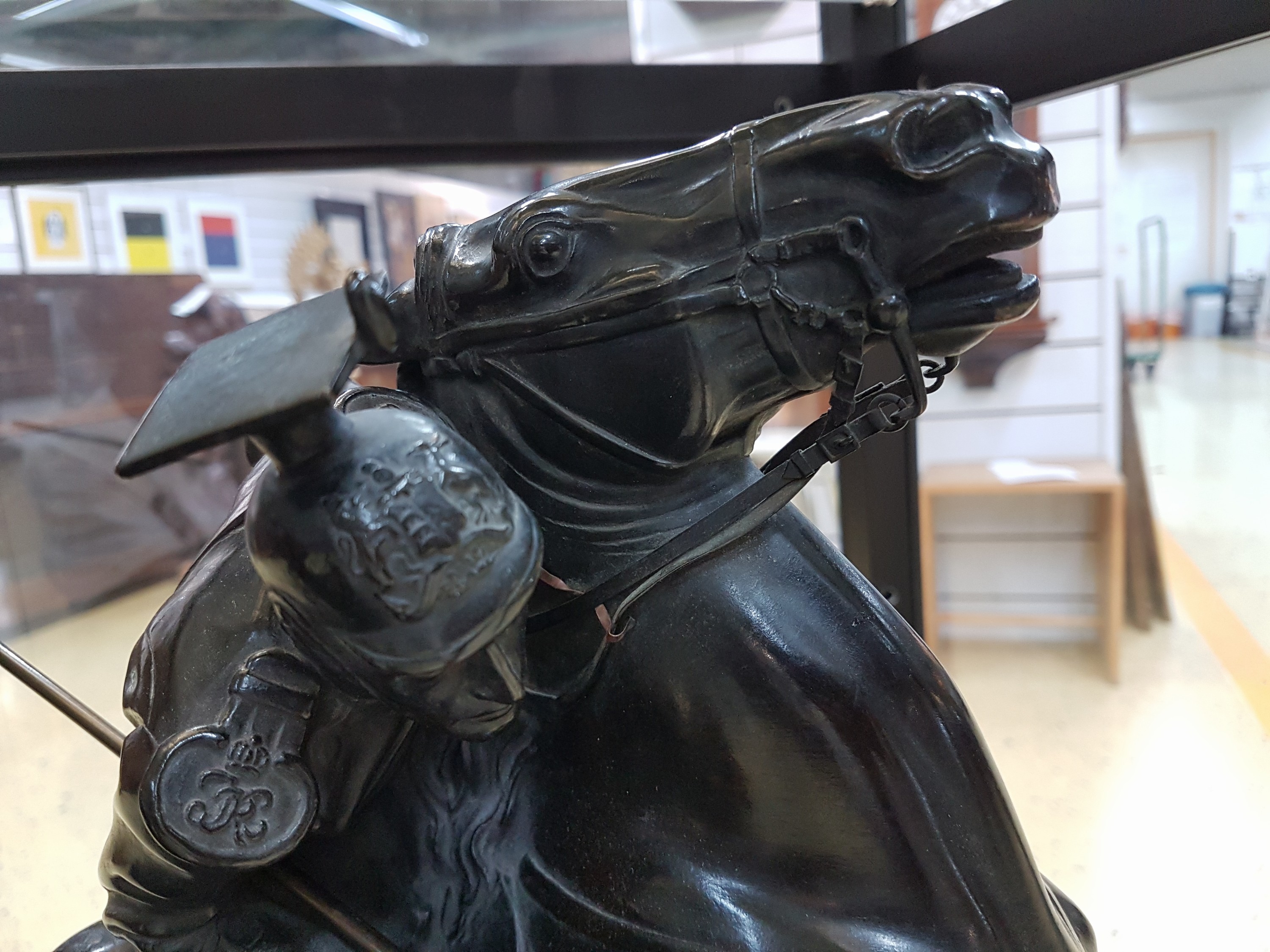 Detail g: Ludwig Habich, 1872 Darmstadt-1949 Jugenheim, Berittener Ulan aus dem Ulanenregiment König Karl 1. Württemb. Regiment Nr. 19, Bronzeguß, sign., ...