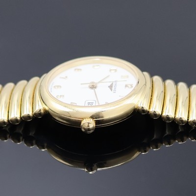 26943359c - LONGINES Damenarmbanduhr in GG 750/000, Schweiz um 1990, massives Geh. inkl. ...