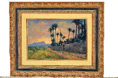 26943361k - Rafael, oder ähnlich, 20. Jh., südliche Landschaft mit Palmen und Blick auf ...