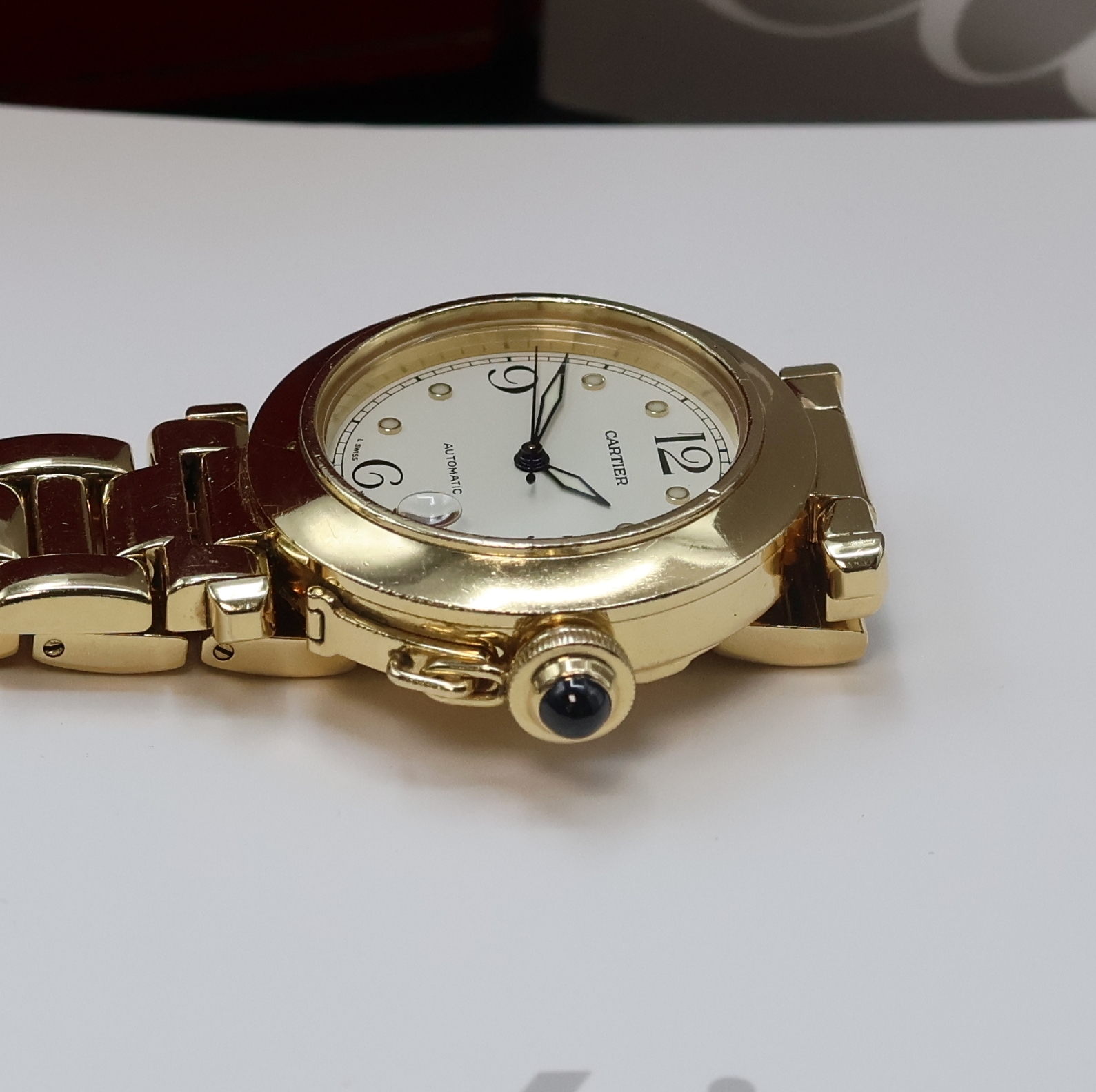 Detail c: CARTIER Pasha C Armbanduhr in GG 750/000 Referenz W3013456 / 1035, Automatik, massives Goldgeh. inkl. orig. Gliederband m. dopp. Faltschl., zus. ...