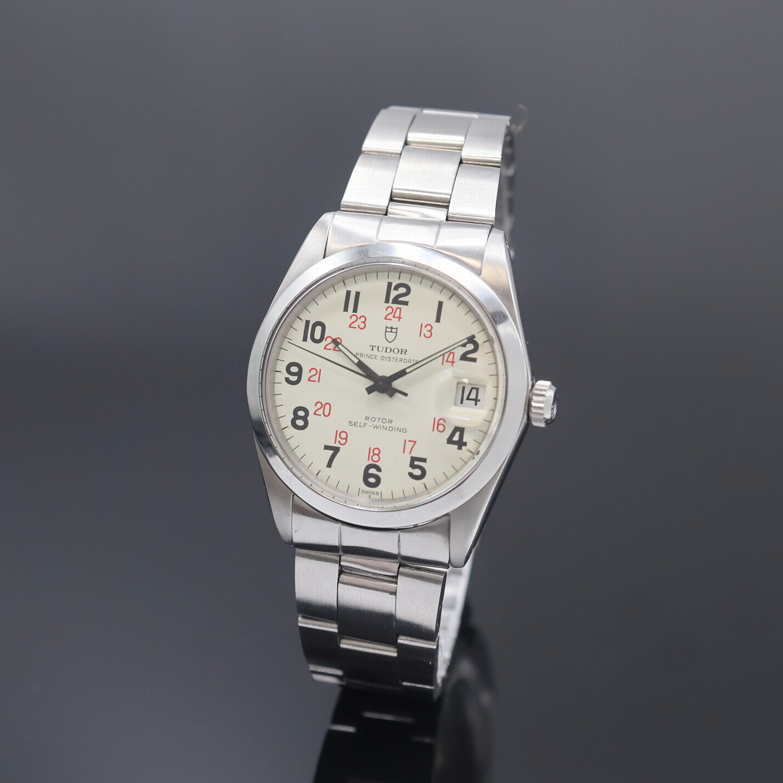 TUDOR Herrenarmbanduhr Prince Oysterdate Referenz 9050/0, Automatik, Schweiz um 1977,im orig. Rolex Edelstahlgeh. inkl. orig. gefaltetem Rolex ...