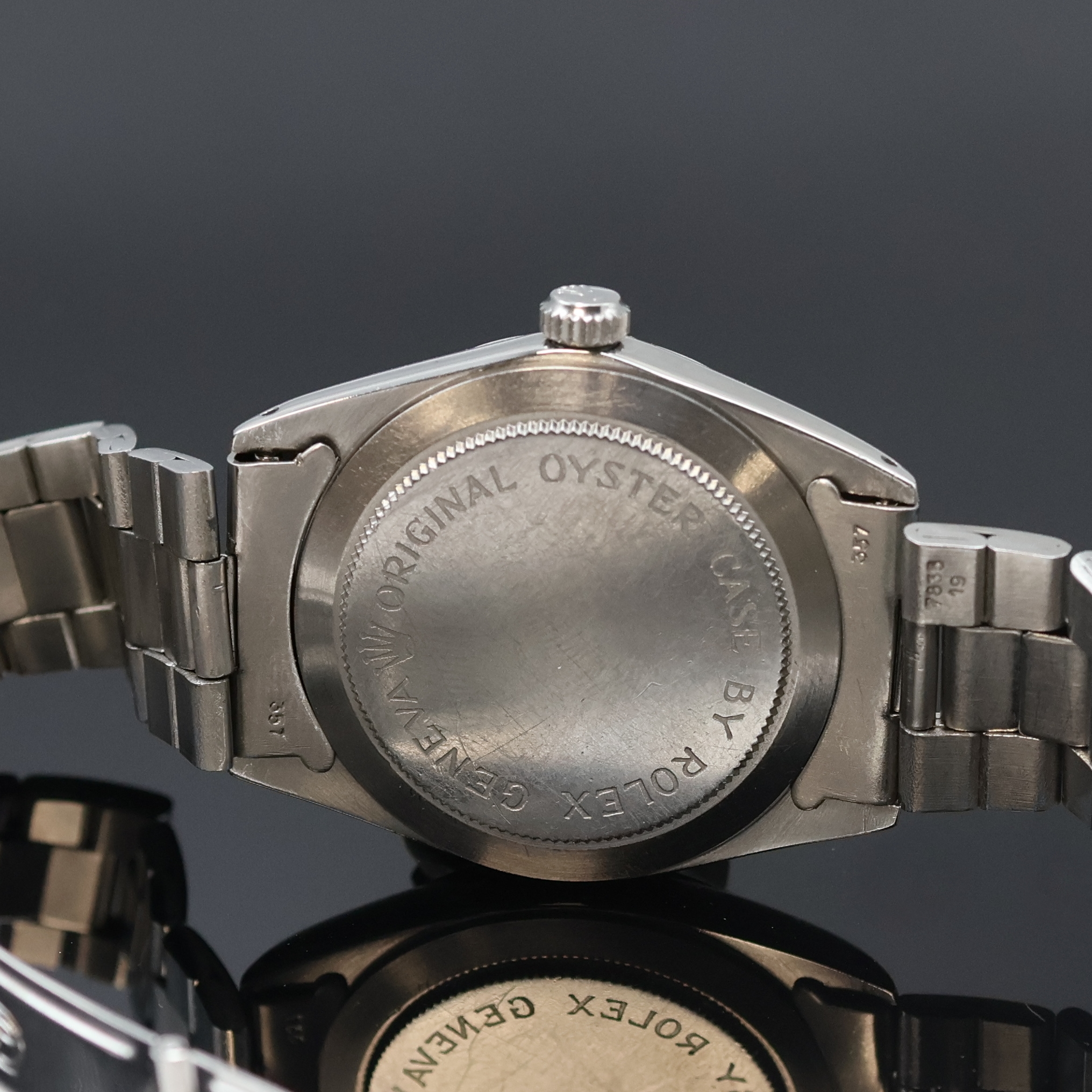 Detail d: TUDOR Herrenarmbanduhr Prince Oysterdate Referenz 9050/0, Automatik, Schweiz um 1977,im orig. Rolex Edelstahlgeh. inkl. orig. gefaltetem Rolex ...